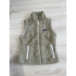 Patagonia Womens Los Gatos Size Small Fleece High Pile Tan Vest Hiking Outdoors